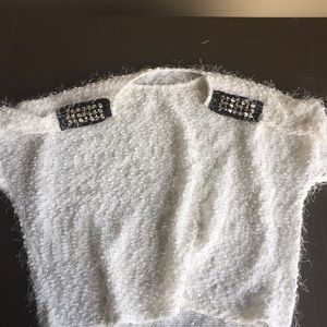 Fuzzy baggy white shirt